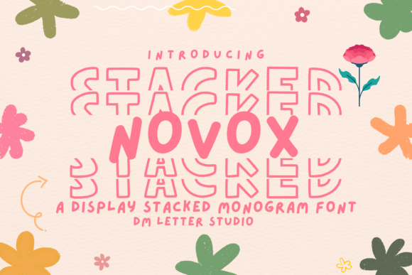 Novox Stacked Monogram Font for Bold Campaign Design