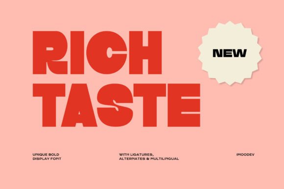 Rich Taste Font: Bold Typography for Handmade Product Charm